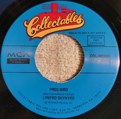 Lynyrd Skynyrd ''Free Bird (Live) / Searching (Live)'' VG+ reissue