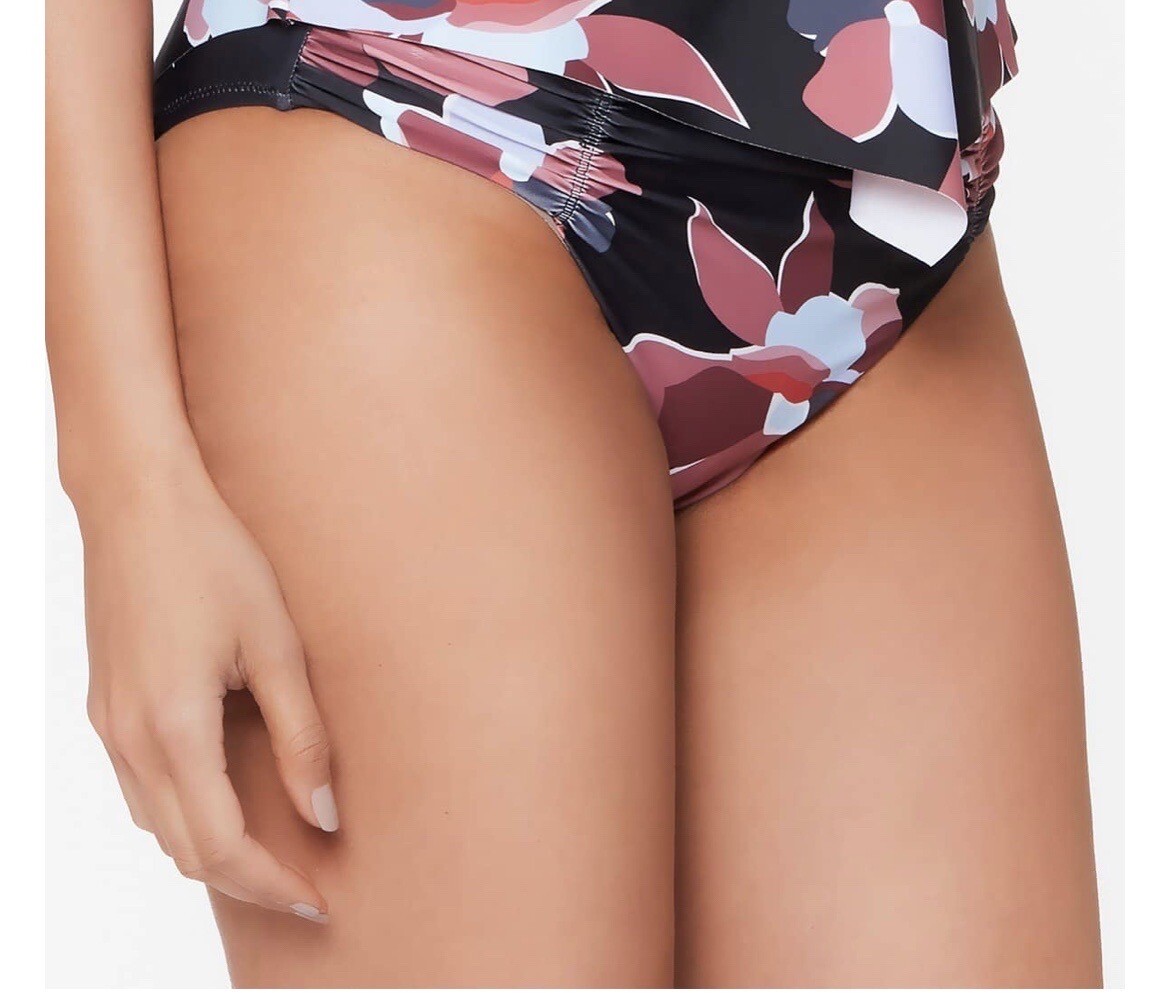 BAR III Shirred Side Hipster Bikini Bottoms, Multicolor, Medium, $44