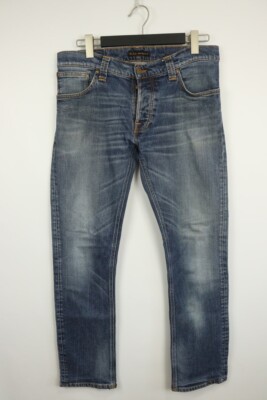 NUDIE Denim Organic Stretch Regular Straight Jeans Size W34 L32 