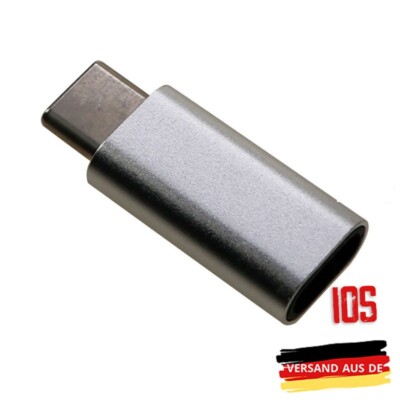 USB C auf ios Stecker Buchse Adapter Laden Datentransfer Konverter Silber AY