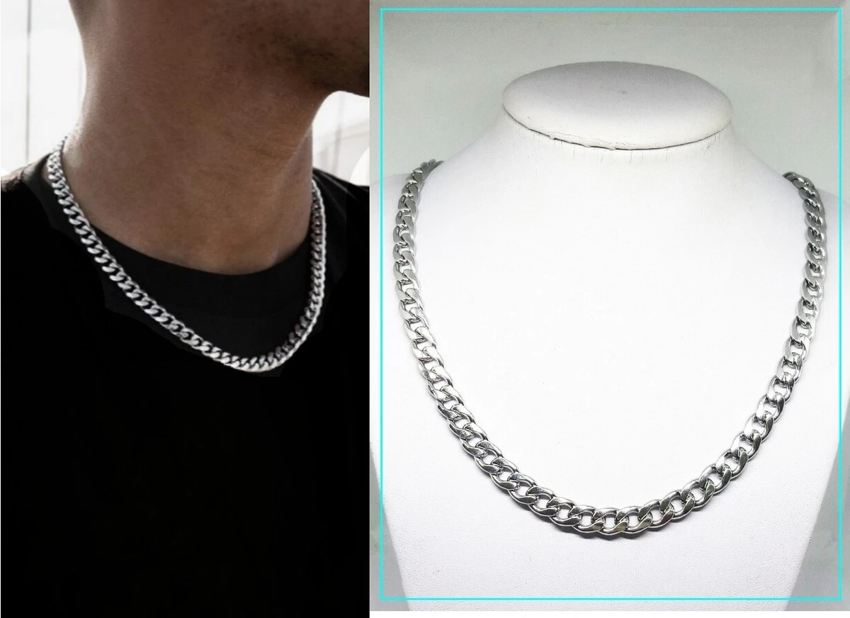 Collana A Catena A Strati In Acciaio Inossidabile Da 5 Mm Con Maglia - Foto 7