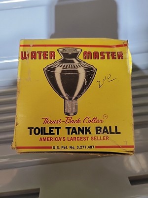 Vintage Water Master Thrust Back Collar Toilet Tank Ball with Original Box