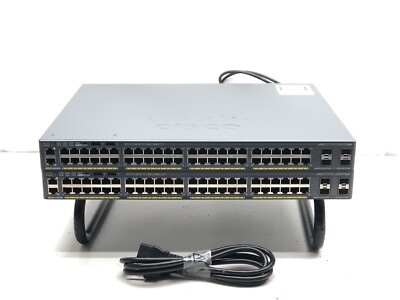 Lot of 2 Cisco Catalyst WS-C2960X-48FPS-L Cisco 2960-X 48 w/Stack module
