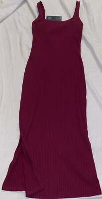 Wild Fable Dress Ladies Size Small Burgundy Ribbed | eBay