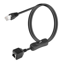 Cat6 Ethernet Cable with On/Off Switch High Speed RJ45 Male to Female Extension 