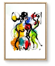 STEVEBARTZ ORIGINAL ART "CONNECTION #3" 18X24 GALLERY THICK PAPER FINE ART HOME