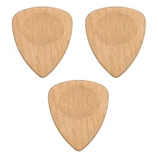 3 Pcs 3.0mm Ultra Beech Wood Groove Guitar Pick, Light Tawny