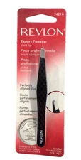 #74210 Revlon Expert Slant Tip Tweezer Stainless Steel Easy Grip Precision Tool