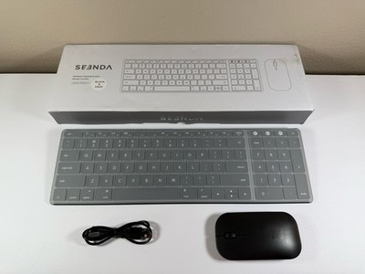 Seenda Wireless Keyboard Mouse Combo Black Gray Open Box
