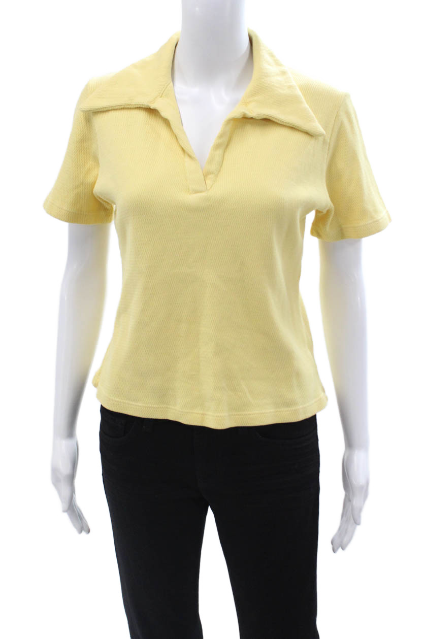 Big Bud Press Womens Basic Yellow Collared Short … - image 1