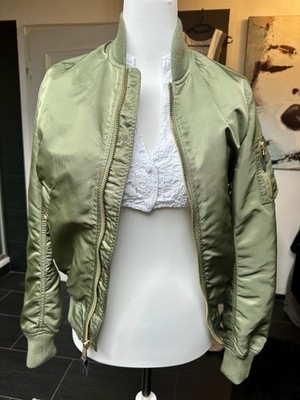 Alpha Industries Bomberjacke - sage green/gold M Gebraucht
