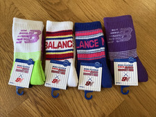 NWT New Balance KIDS Medium 8.5-2 Cushioned Athletic Crew Socks 4 Pairs Lot