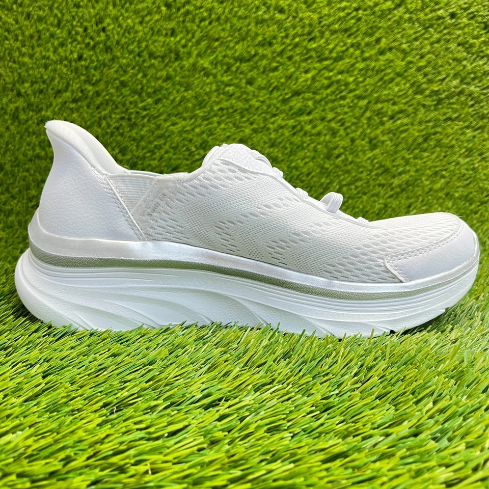 Zapatillas deportivas Skechers D'Lux Walker para mujer talla 9 blancas verdes Foto 4 de 4