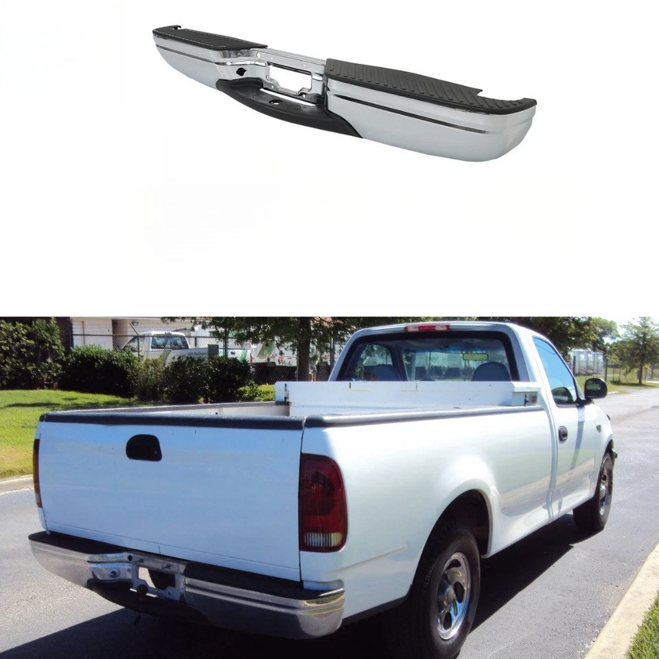 Step Bumper For 97-03 Ford F-150 F-250 Fleetside Face Bar Rear Chrome FO1103101 Foto 2 de 4