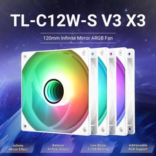 Thermalright TL-C12W-S V3 CPU Fan 120mm Case Cooler Fan ARGB, 4pin PWM Connector