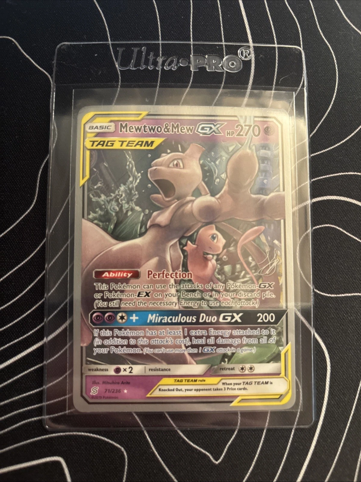 Deal for Pokemon Mewtwo Mew GX Card 2019 World Championship 71/236 - Mint Condition
