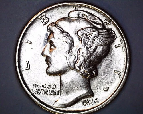 1936-S Mercury Head Silver Dime  BU   **402-6