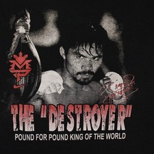 Manny Pacquiao Destroyer T Shirt Mens L Black Boxing Graphic Tee Fight