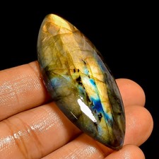 69.5 Ct Natural Labradorite Marquiae Shape Cabochon Loose Gemstone 52X22X7 mm