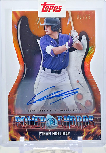 Ethan Holliday [Orange] 2026 Bowman Power Chords Autograph card