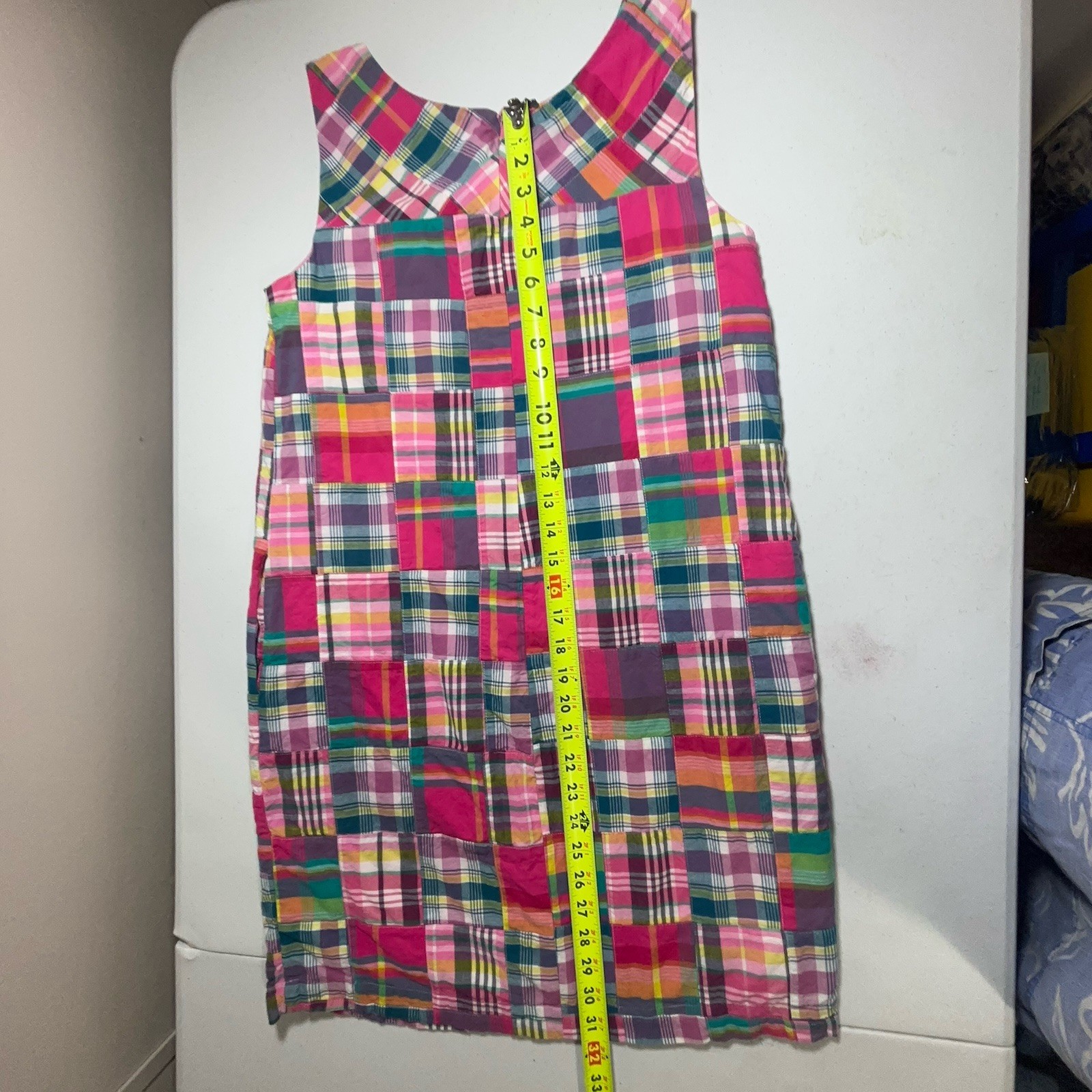 Talbots Madras Patchwork Shift Dress Multicolor S… - image 4