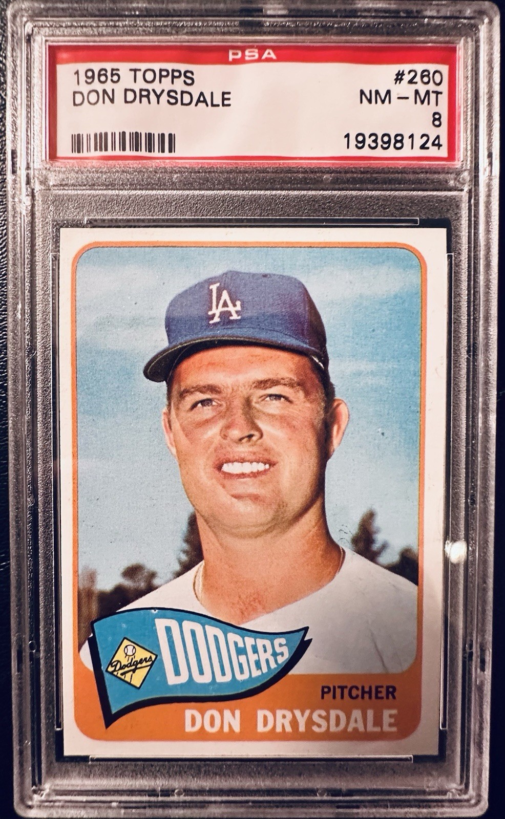 1965 Topps Baseball Don Drysdale #260 PSA 8 LOS ANGELES DODGERS NM-MT HOF