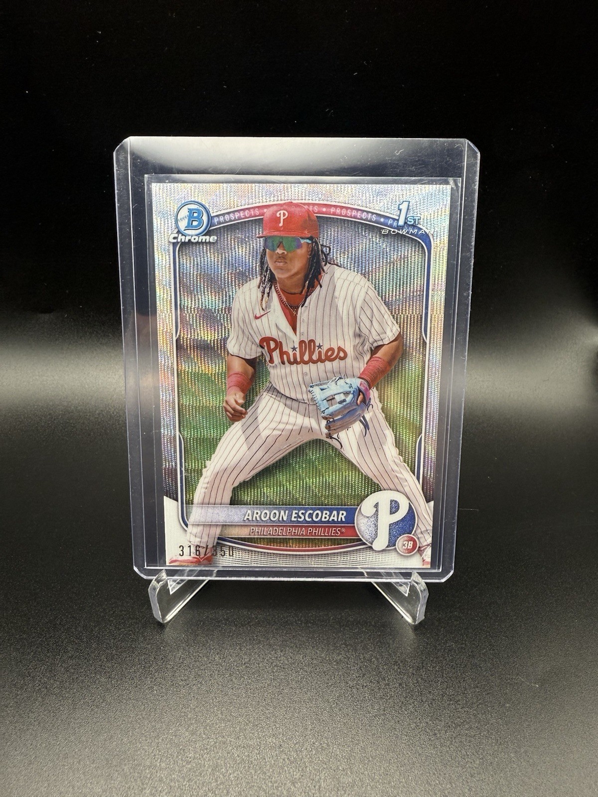 2025 Bowman - Chrome Prospects Aroon Escobar #BCP-65 Wave Refractor /350 (RC)