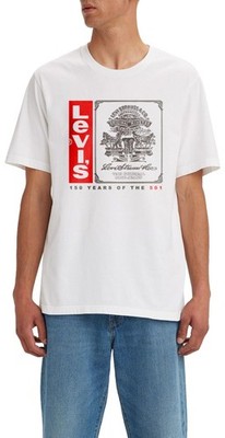 Levi's Herren T-Shirt Relaxed Fit Tee Shirt Freizeit Weiß-Multi XS