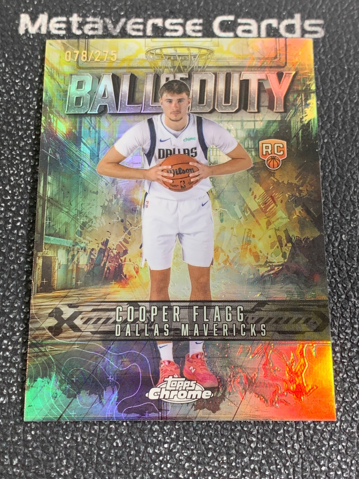 2025-26 Topps Chrome Cooper Flagg Ball Of Duty RC Rookie Yellow Refractor /275