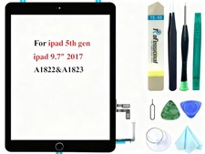 Black Touch Screen Replacement for iPad 5 2017 9.7 inch, A1822 A1823 Digitizer R