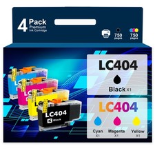 4Pack LC-404 LC404 Ink Cartridges Compatible For Brother MFC-J1215W MFC-J1205W