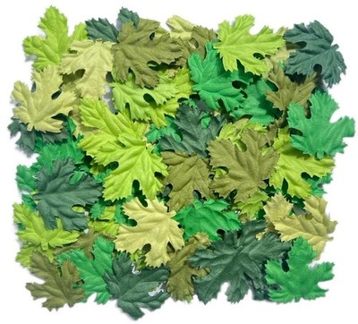 DUONGJAIS BRAND 100 pcs Mulberry Paper Maple Leaves Green Tone 