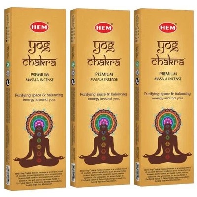 HEM YOG Chakra Incense Sticks   Pack of 3 (50g Each) | Premium Masala Agarbatti