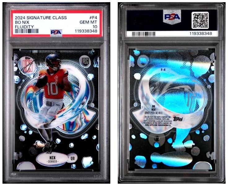 2024 Topps Signature Class Fluidity #F4 Bo Nix Rookie Card PSA 10