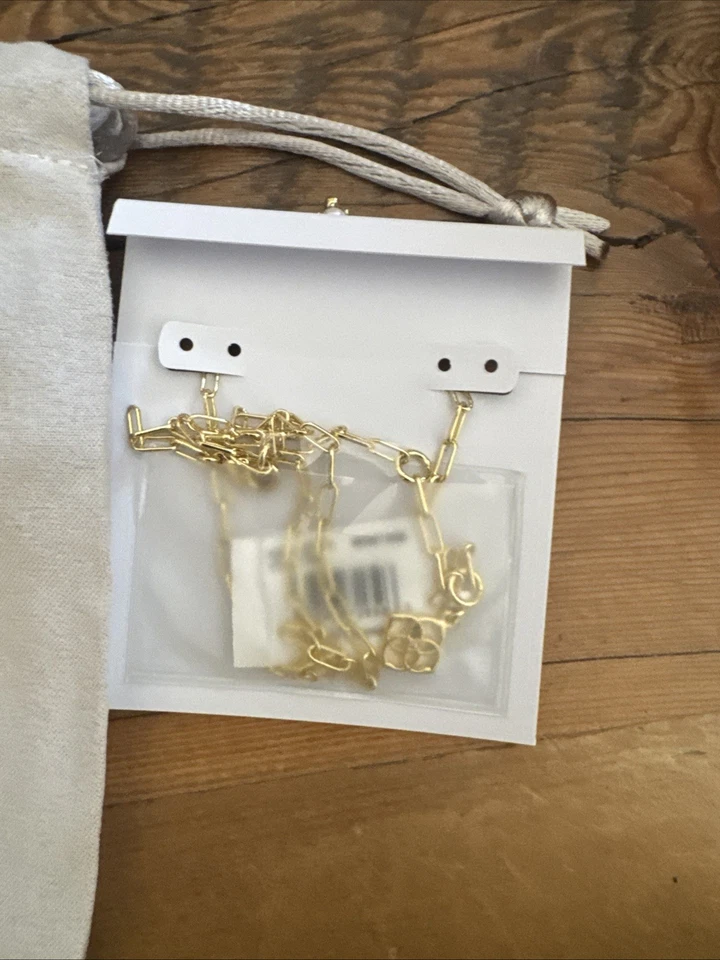 Kendra Scott Womens Pearl Letter N Short Pendant Necklace Gold White Pearl NIB - Image 2 of 4