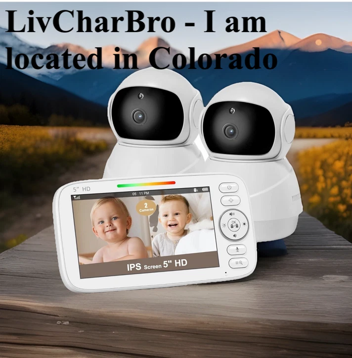 Dual Cameras No-Wifi 5" Split-Screen Baby Monitor Night Vision 720P 2-Way Audio
Opens in a new windo