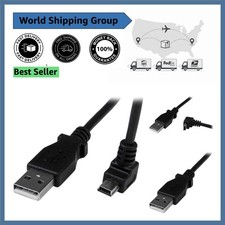 Startech Down Angle Mini USB Cable 2m - Durable Black USB A to Mini B Charger