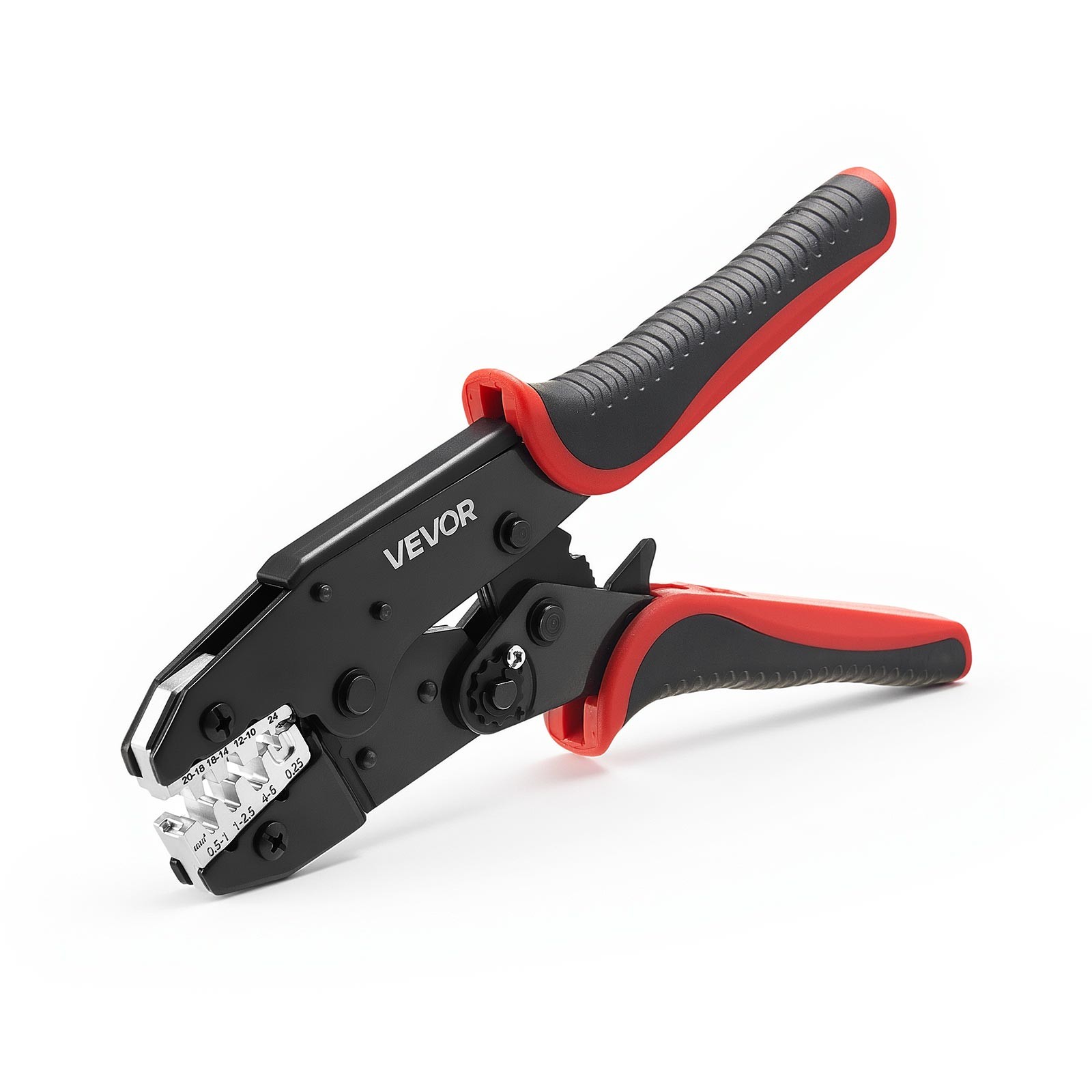VEVOR Crimping Tool Ratcheting Wire Crimper 24-10 AWG for Electrical Terminals