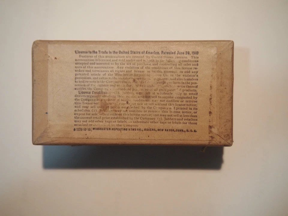 Caixa vazia – Cartuchos de pistola automáticos Winchester .25 originais raros 1910 - Imagem 3 de 4