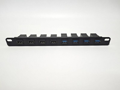 10 Zoll Keystone Patchpanel 8 Port 1/2 HE Schwarz für Netzwerkschrank