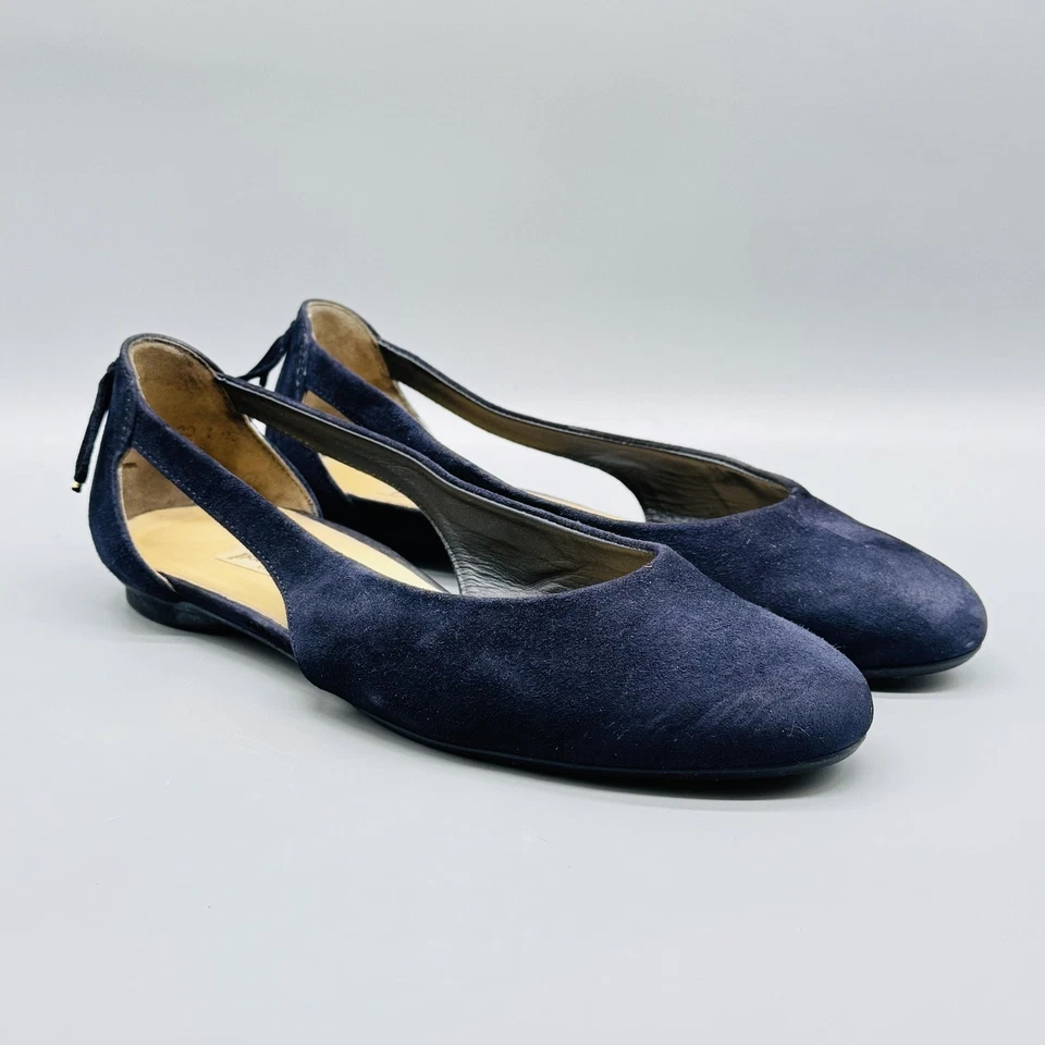 Zapatos Paul Green Para Mujer 7.5 Azul Marino Gamuza Maureen Ballet Planos Corte Arco Foto 2 de 4