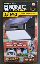 Bell & Howell Bionic Wall Light Max Solar Powered LED Color Changing *SEALED*
