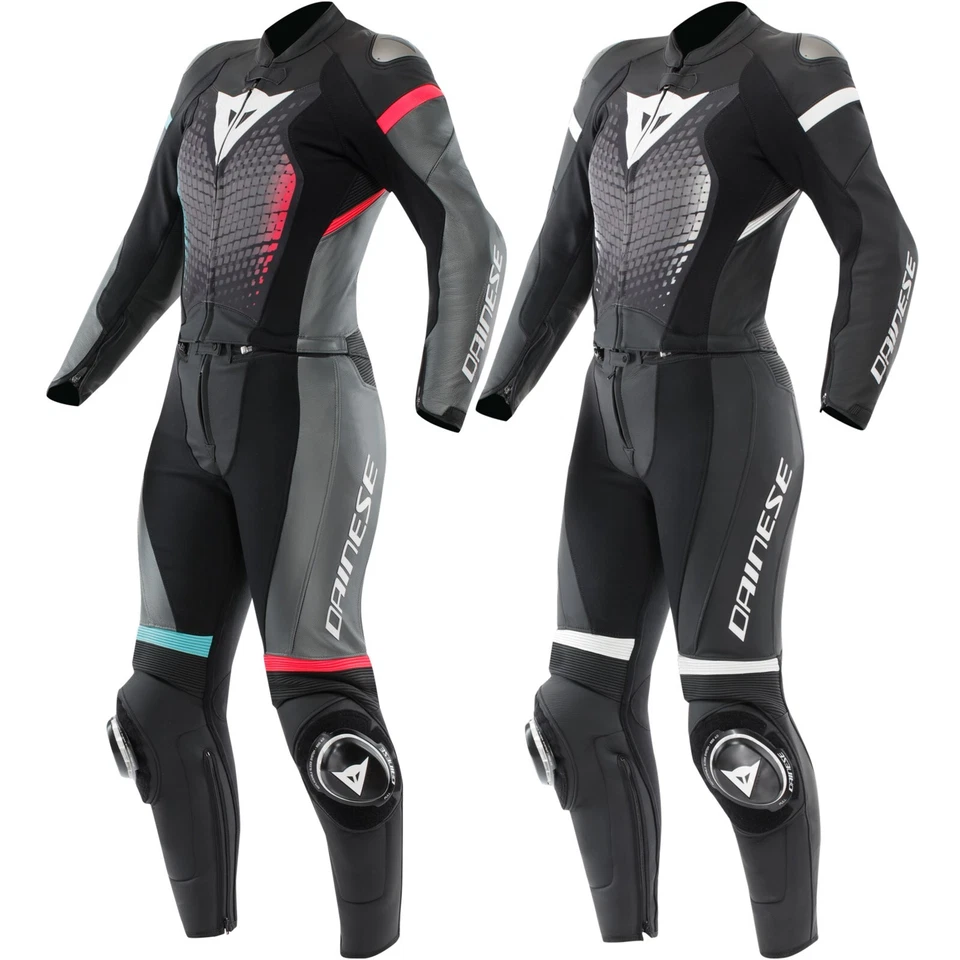Dainese Fulminea Femmes Moto Combi Cuir Deux-Pièces Sport Course Bosse Arrière - Photo 1/1