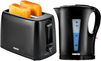 Geepas Wasserkocher & 2 Scheiben Brot Toaster Küche Kombi Set 2200W 1,7L SET