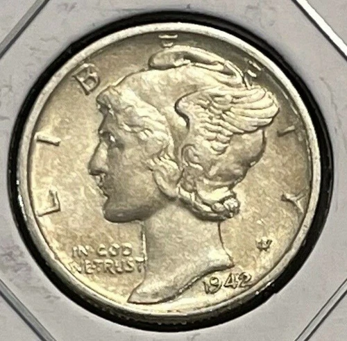 1942 S  Mercury Dime circulated 90% Silver XF Extra Fine to AU