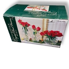 Set of 3 European Crystal Art Glass Bud Vases Handmade in Poland. New in box