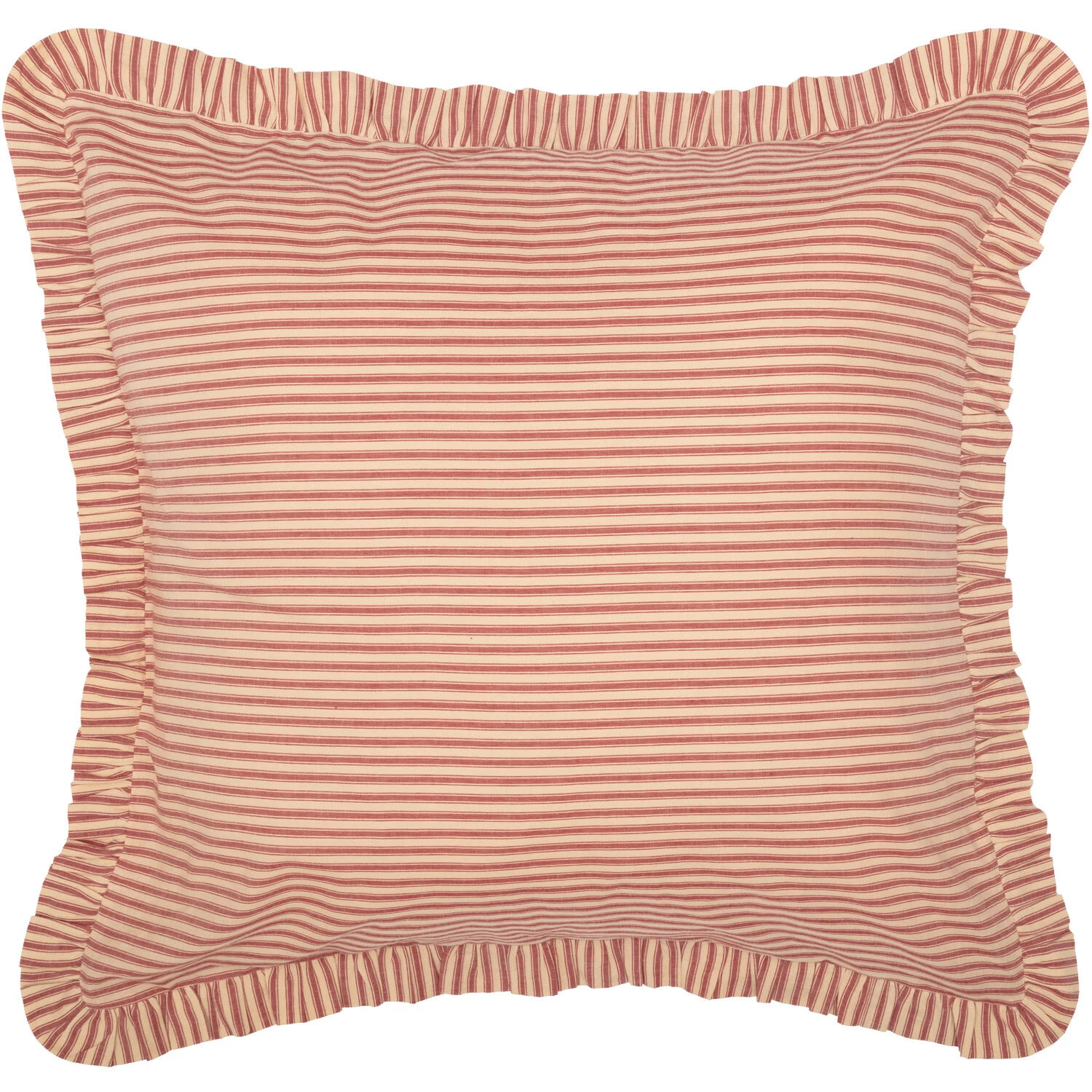 Sawyer Mill Red Ticking Stripe Fabric Euro Sham - Thumbnail 3