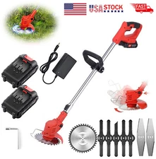 1880W Cordless Weed Eater Electric Brush Cutter Lawn Edger Grass String Trimmer