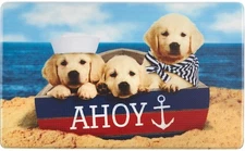 ANTI-FATIGUE CUSHIONED FLOOR MAT (18"x30") PVC,3 DOGS ON THE BEACH, AHOY,Premium