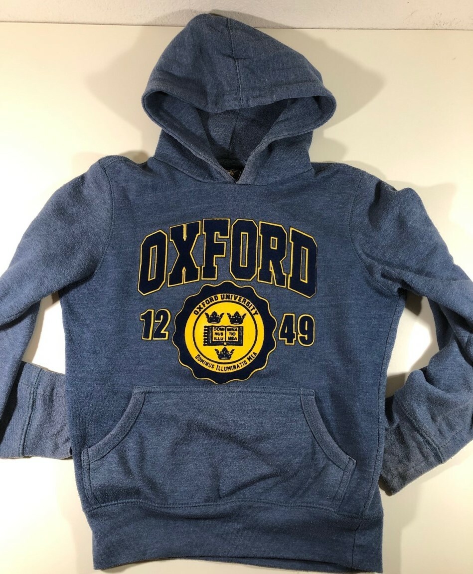 Sweat-shirt Oxford University - Bleu, Taille L, Coton, Avec Capuche Et Poches, Très Bon état